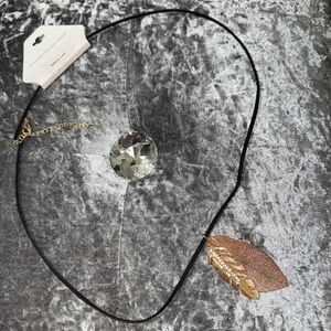 Faux Rose Gold leaf necklace